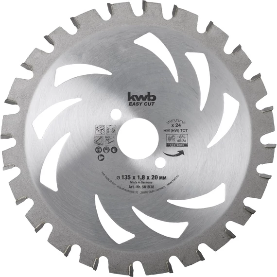 KWB Akku Top keményfém körfűrészlap, 150x16x1.2mm, fogak: 24