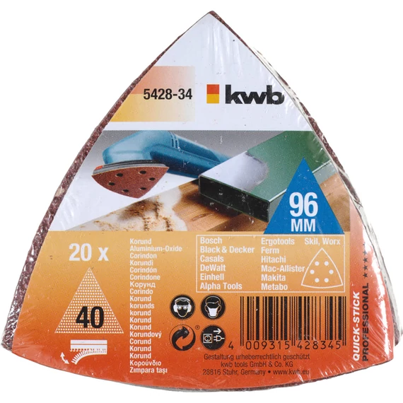KWB deltacsiszoló lap 96x96mm P80 (20db-os)