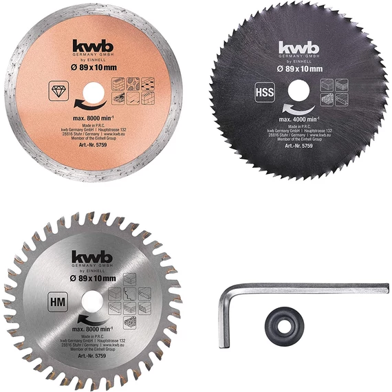 KWB körfűrészlap szett, 89mm, 3db