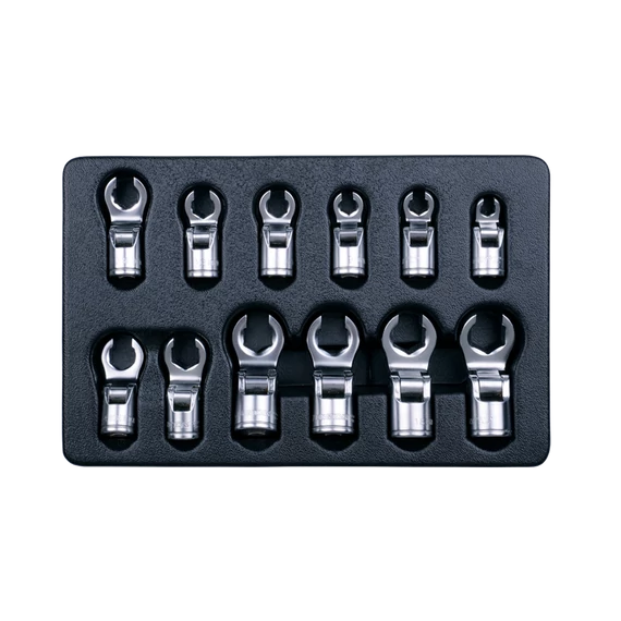 King Tony 3/8&quot; billenő-fékcsőkulcsfej készlet, 12 részes