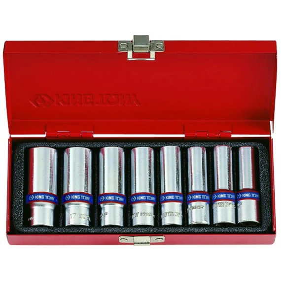 King Tony 8 részes kézi 3/8˝hosszú dugókulcs készlet