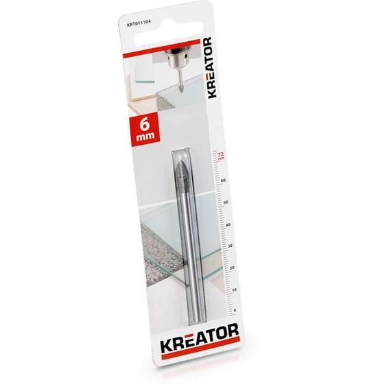 Kreator KRT011104 hengeres szárú fúrószár, csempe-üveg, 6x72mm
