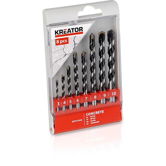 Kreator KRT012402 kőzetfúró készlet 3-10mm 8 részes