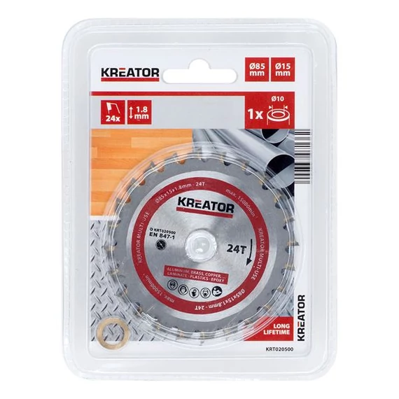 Kreator KRT020500 univerzális körfűrészlap, 24 fog, 85mm