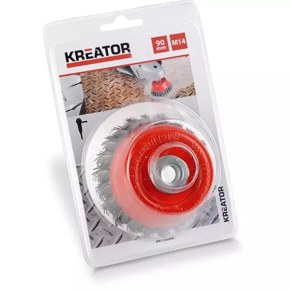 Kreator KRT150204 fazékkefe 90mm M14 fonott