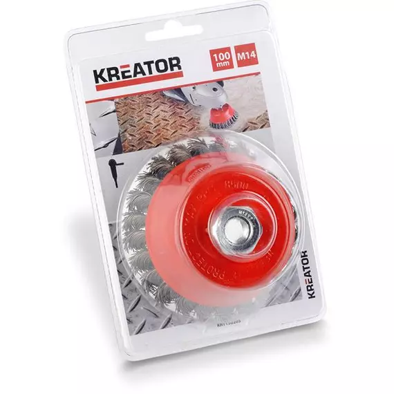 Kreator KRT150205 fazékkefe 100mm M14 fonott