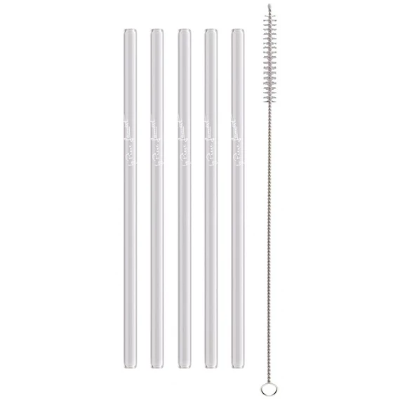 Lamart LT7055 STRAW szívószál szett, üveg, 5 részes