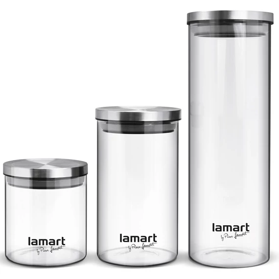 Lamart LT6025 PEUT ételtároló doboz szett, üveg, 3 részes