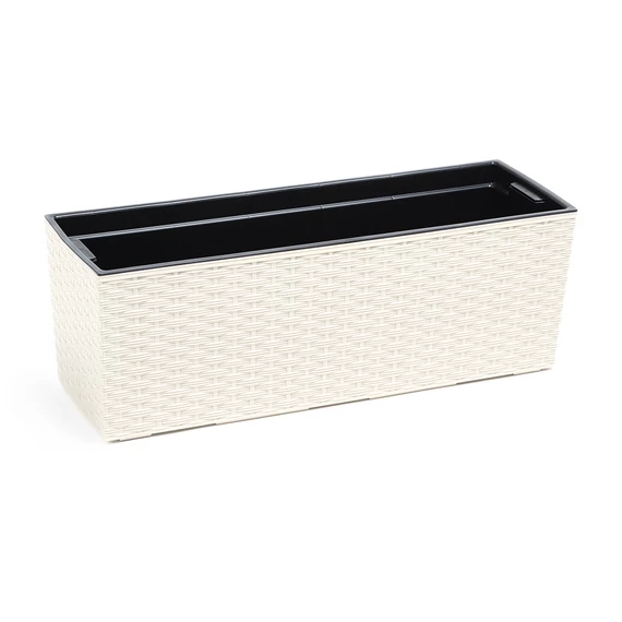 Lamela Begonia rattan balkonláda, 19x56x19,5cm, krém