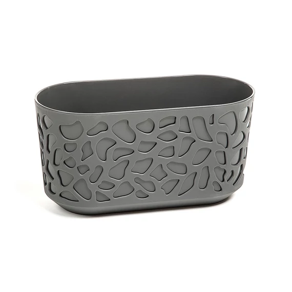 Lamela Duet balkonláda  40x19,5cm, ovális, szürke-szürke