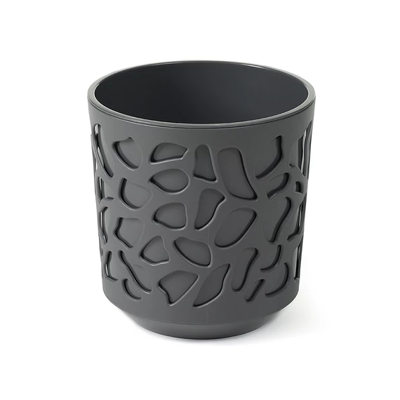 Lamela Duet kaspó 25cm, kerek, szürke-szürke