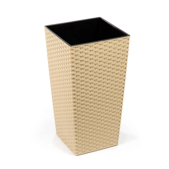 Lamela Finezja rattan kaspó, 40cm, cappuccino
