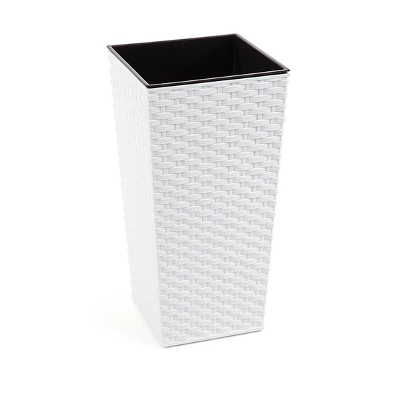 Lamela Finezja rattan kaspó, 25cm, fehér