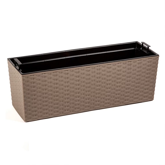 Lamela Begonia rattan balkonláda, 19x56x19,5cm, mokka