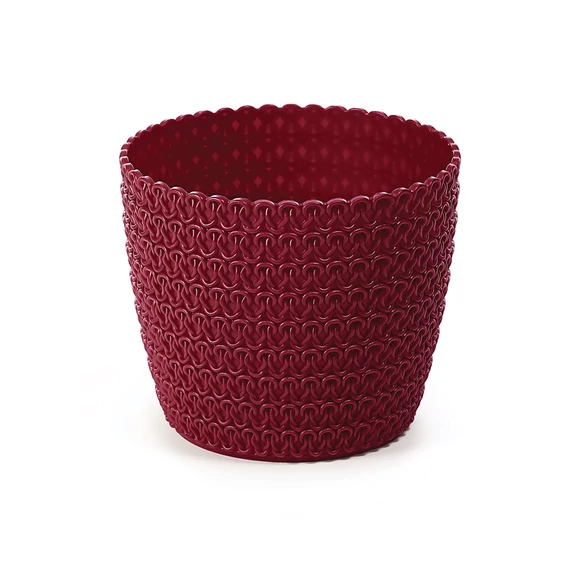 Lamela Magnolia Jersey kaspó 30cm, kerek, bordó