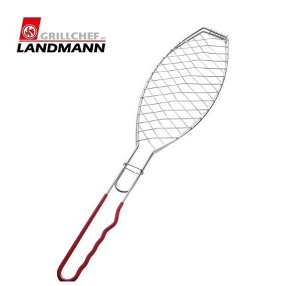 Landmann Krómozott grill halsütő, piros nyéllel 68cm