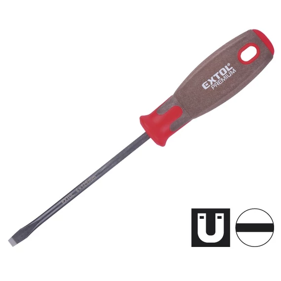 Extol csavarhúzó, CV, mágneses, Supergrip markolat, 6×125mm