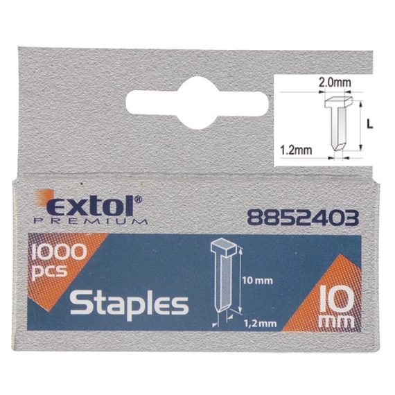 Extol szeg fejjel profi tűzőgéphez, 12mm (2.0×1.2×0.52mm) 1000db