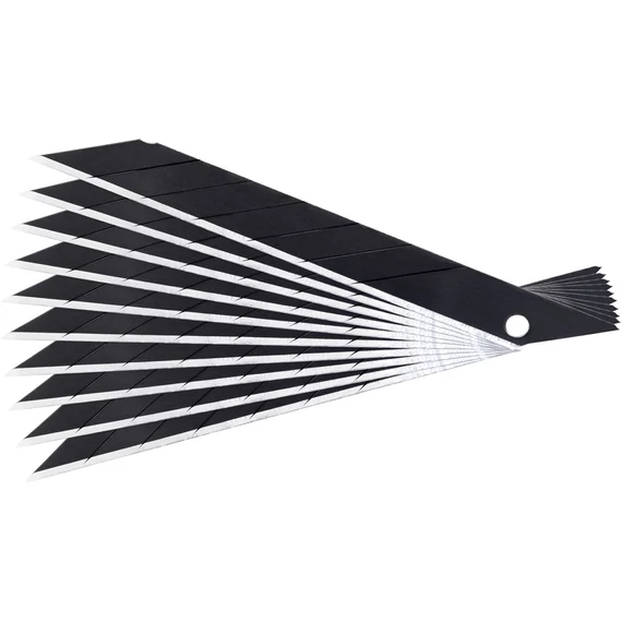 Fortum pótpenge, tripla vágóéllel, 9×100×0.7mm, SK2 acél, HRC > 67, lézeres élezés, fekete, 10 db