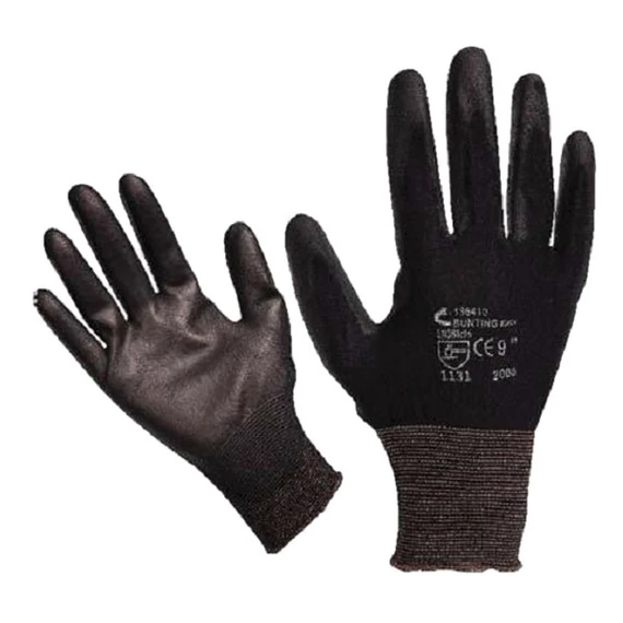 Kötött kesztyű fekete nylon, 9-es méret L