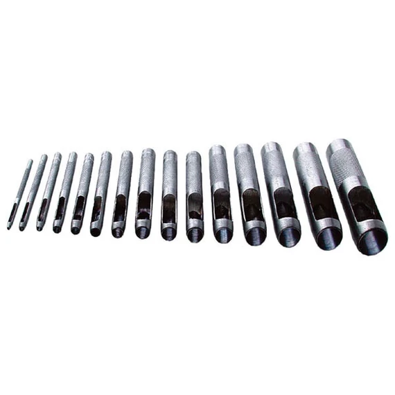 Extol bőrlyukasztó készlet (műanyag tartóban; 15db, 2-22mm)