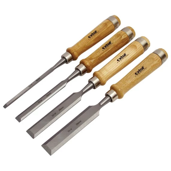 Extol lapos favéső készlet, bükkfa nyéllel, 4 részes