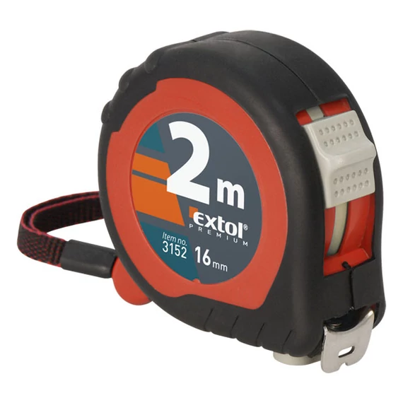 Mérőszalag, gumírozott, 2 stoppos; 10m×25mm