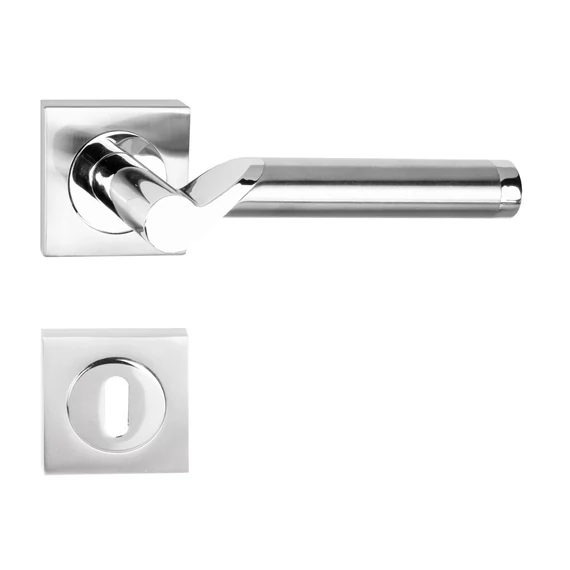 Viva króm-inox négyzetrozettás kilincs