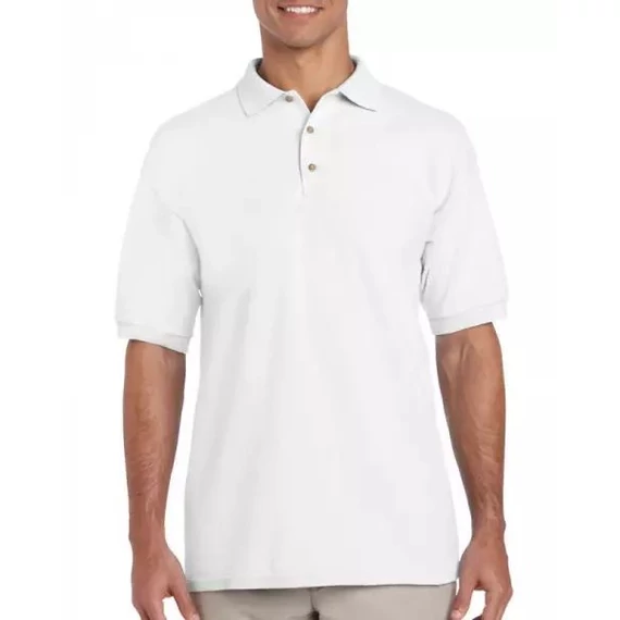 Gildan Ultra Cotton Pique galléros póló, fehér, L