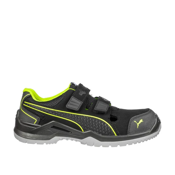Puma Neodyme Green Low S1P ESD SRC munkavédelmi szandál, fekete-zöld, 42