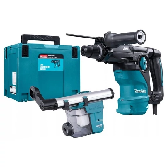 Makita HR3012FC fúró-vésőkalapács porelszívóval, cseretokmánnyal, SDS-Plus, 1050W