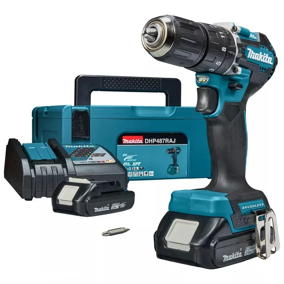 Makita DHP487RAJ akkus ütvefúró-csavarbehajtó 2x2,0Ah, 18V LXT Li-Ion, 40Nm
