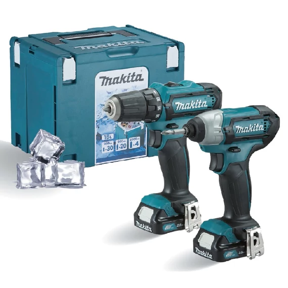Makita CLX201SAX6 akkus gépszett, 12V (2db 2Ah akkuval és töltővel)