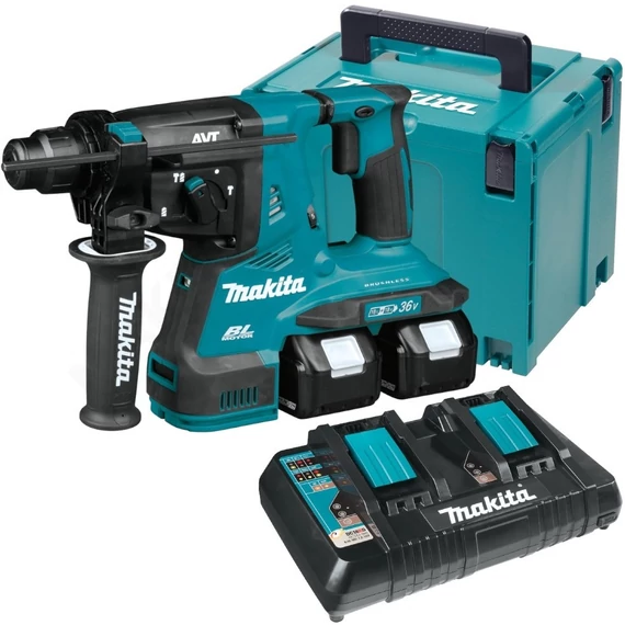 Makita DHR280 akkus fúró-vésőkalapács, SDS-Plus, 2.8J, 36V (2db 5Ah alluval és töltővel)