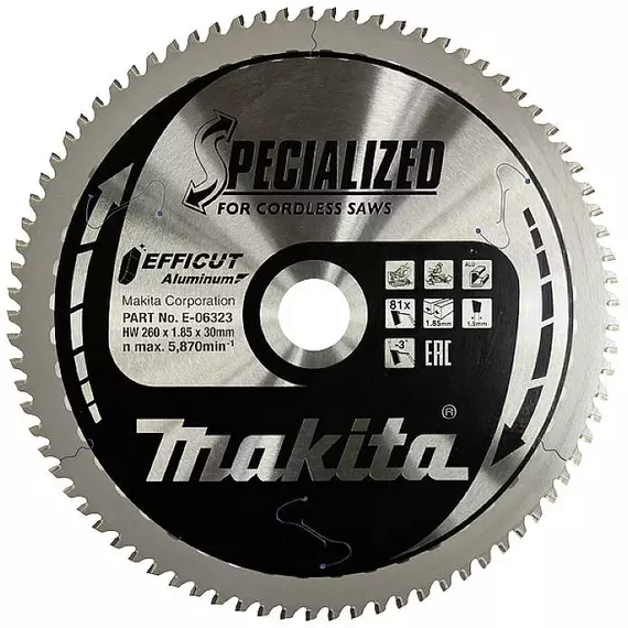 Makita Efficut körfűrészlap alumíniumra, 306x30mm, Z96
