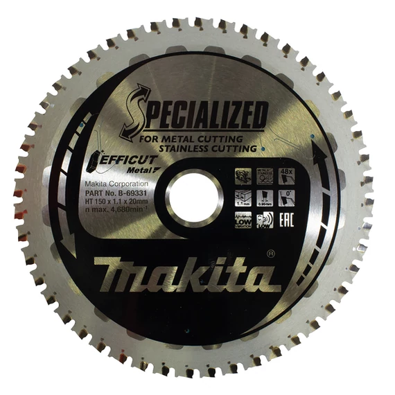 Makita Efficut körfűrészlap fémre, 150x20mm, Z48