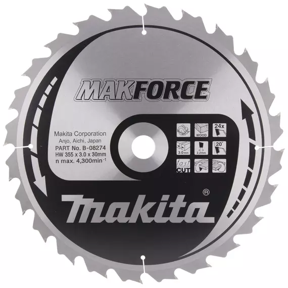 Makita Makforce körfűrészlap, 355x30mm, Z24