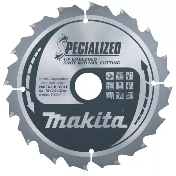 Makita Specialized körfűrészlap kemény fához, 185mm, 24fog