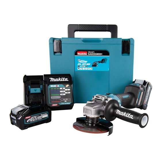 Makita GA023G akkus sarokcsiszoló, 40V, 125mm, kofferban (2db 4Ah akkuval és töltővel)