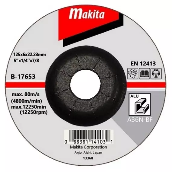 Makita csiszolótárcsa alumíniumra sarokcsiszolókhoz, 125mm