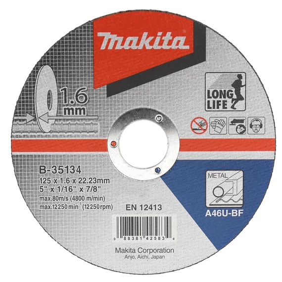 Makita vágókorong acélhoz, 125x1.6mm