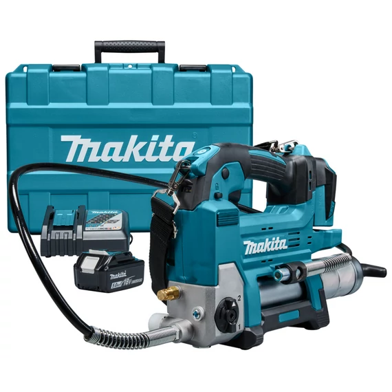 Makita DGP180 akkus zsírzó, 18V, 69MPa (5Ah akkuval és töltővel)