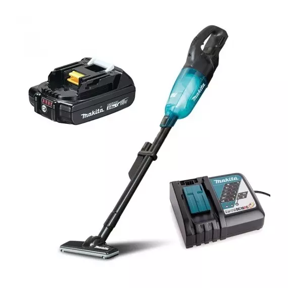 Makita DCL181F akkus porszívó, 8.2kPa, 18V, fekete (1db 2Ah akkuval és töltővel)