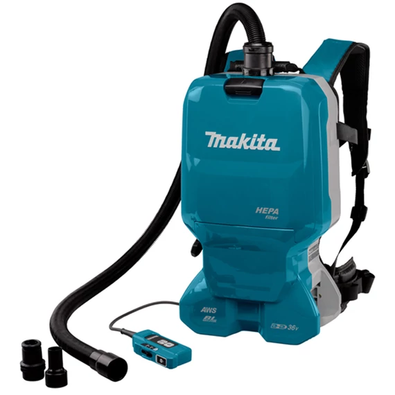 Makita DVC665 akkus háti porszívó, 2x18V, 11kPa, 6L (akku és töltő nélkül)