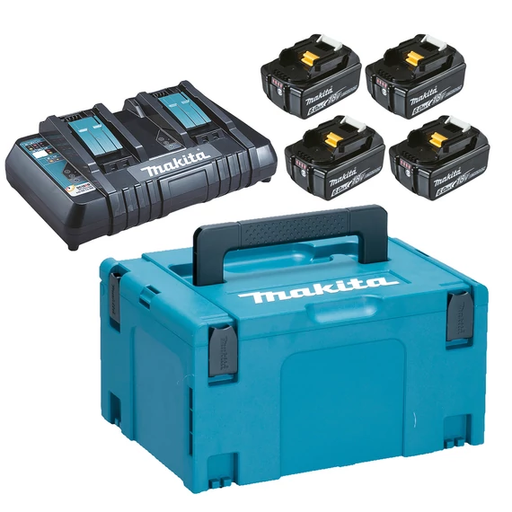 Makita Li-ion akku és töltő szett kofferban, 18V, 4 db 6Ah