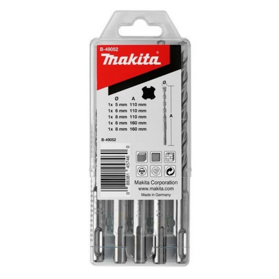 Makita 4 Plus fúrószár készlet, SDS-Plus, 5-8x110-160mm, 5db