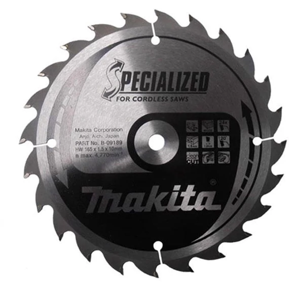Makita Specialized körfűrészlap, akkus 165x10mm Z24