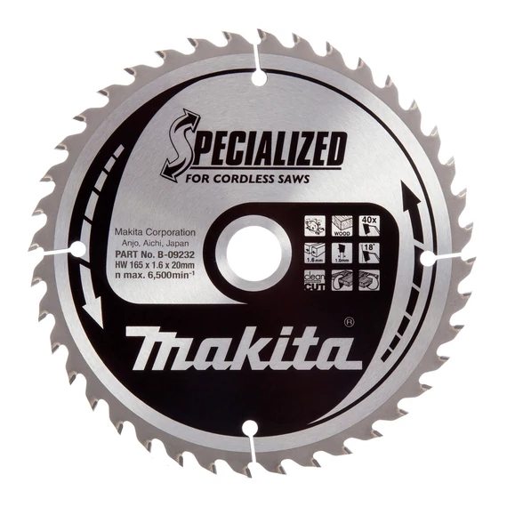 Makita Specialized körfűrészlap, akkus 165x20mm Z40