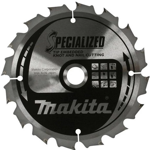 Makita Specialized körfűrészlap, merülő 185x15,88mm Z16
