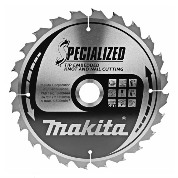 Makita Specialized körfűrészlap, merülő 235x30mm Z24